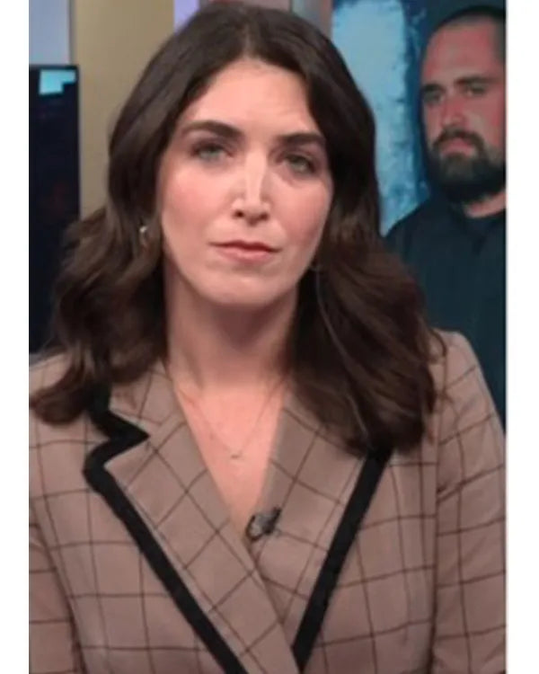 The Today Show Liz Kreutz Tan and Black Check Blazer