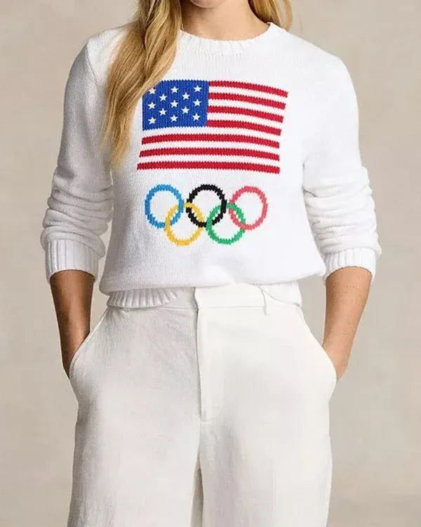 The Today Show Martha Stewart American Flag Olympics Sweater