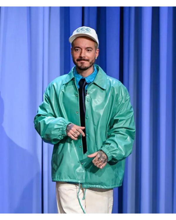 The Tonight Show Starring Jimmy Fallon J Balvin Turquoise Jacket Clanton Jacket