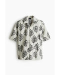 The Valley Persian Style Reza Farahan White Leaf Print Shirt