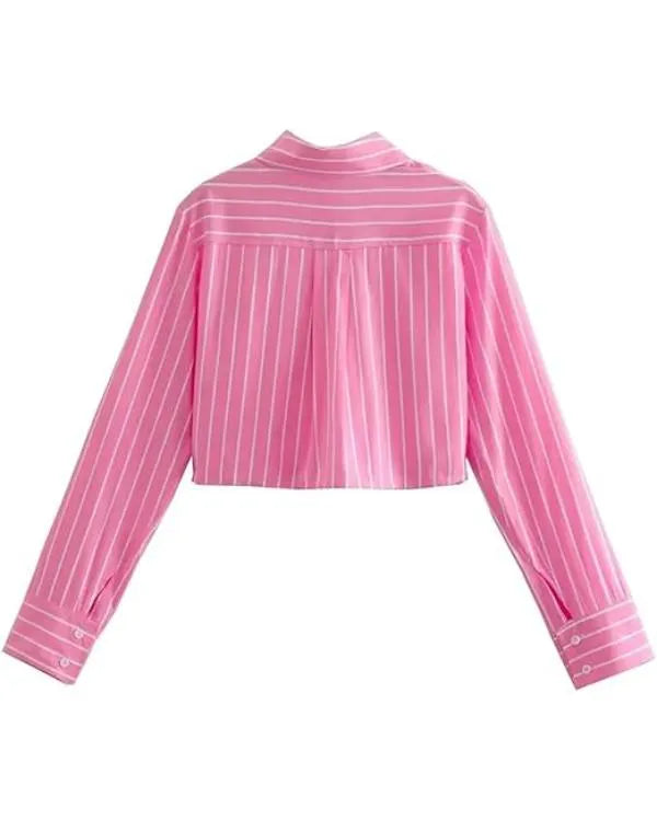 The Valley Persian Style S01 Golnesa Striped Cropped Shirt