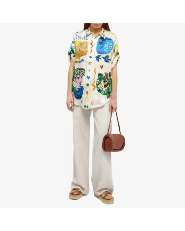 The Valley Persian Style S01 Sky Asakari Soleil Printed Shirt