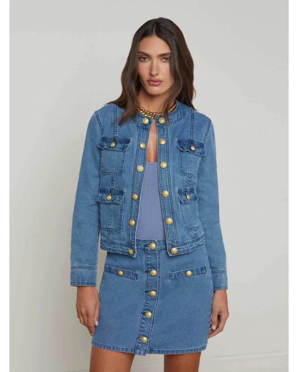 The View 2025 Joy Behar Collarless Denim Jacket Clanton Jacket