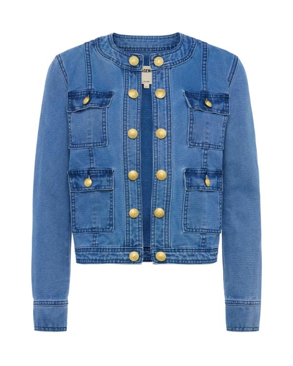 The View 2025 Joy Behar Collarless Denim Jacket Clanton Jacket