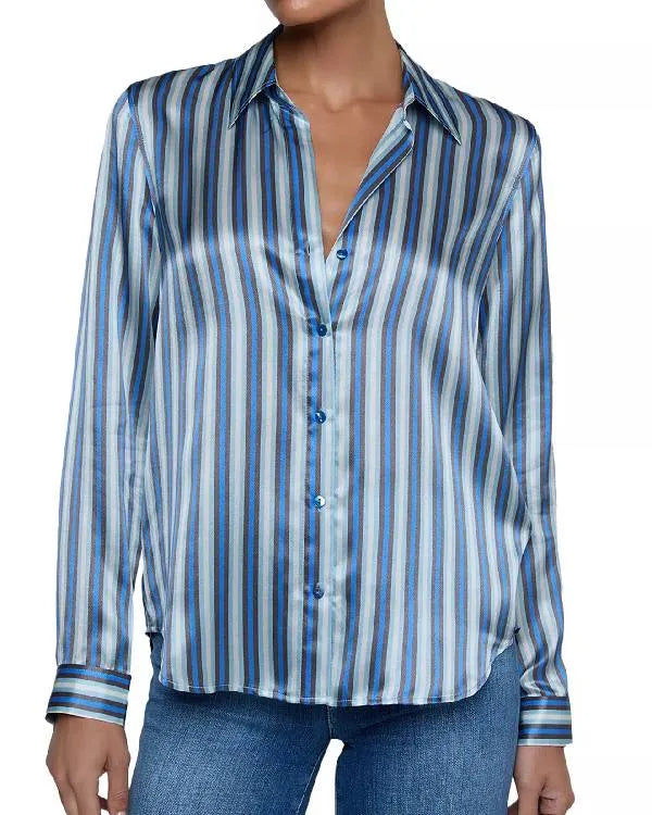 The View Alyssa Farah Griffin Blue Stripe Blouse