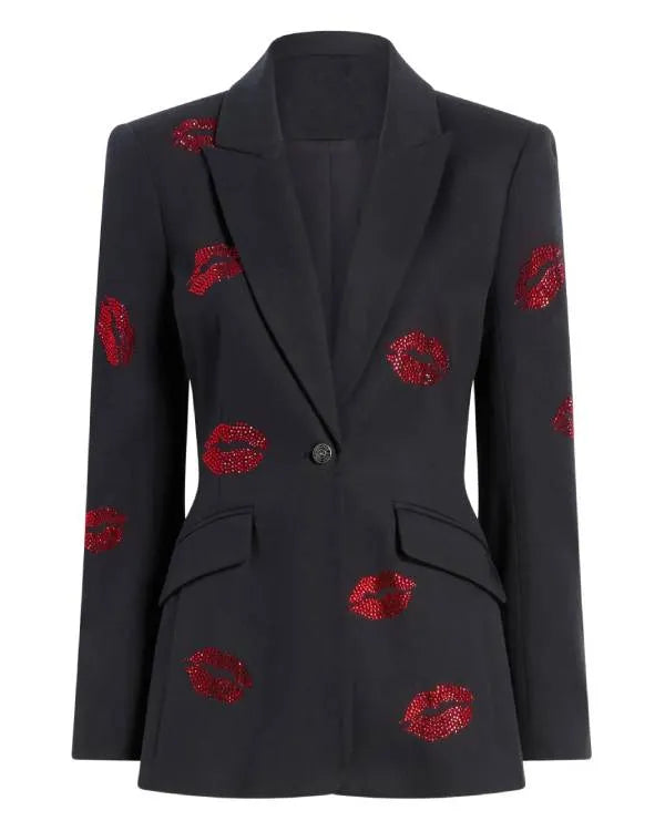 The View Ana Navarro Blue Lips Printed Blazer