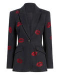 The View Ana Navarro Blue Lips Printed Blazer