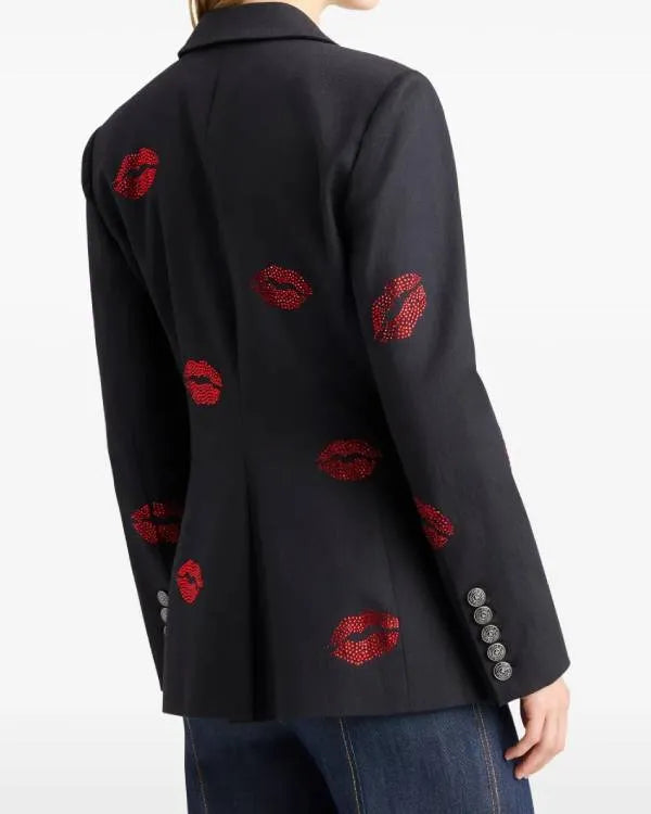 The View Ana Navarro Blue Lips Printed Blazer