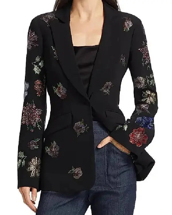 The View S28. Joy Behar Black Floral Embellished Blazer WorthVee