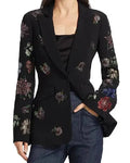 The View S28. Joy Behar Black Floral Embellished Blazer WorthVee