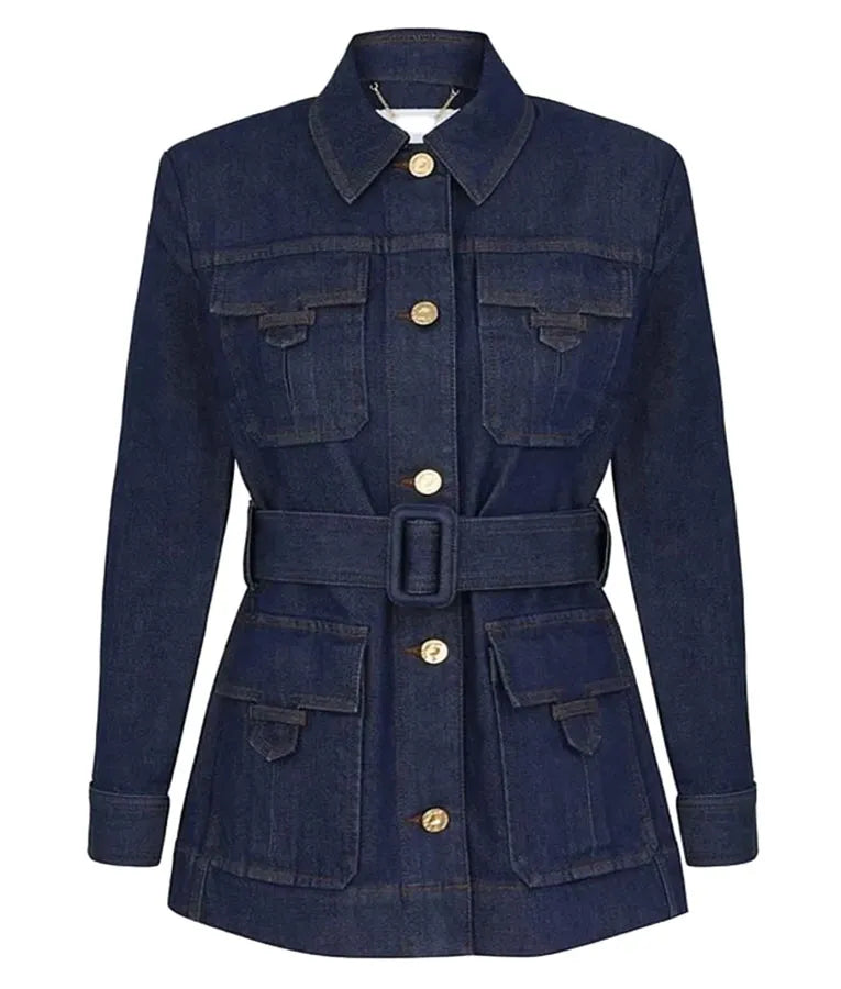 The View Sara Haines Belted Safari Denim Jacket