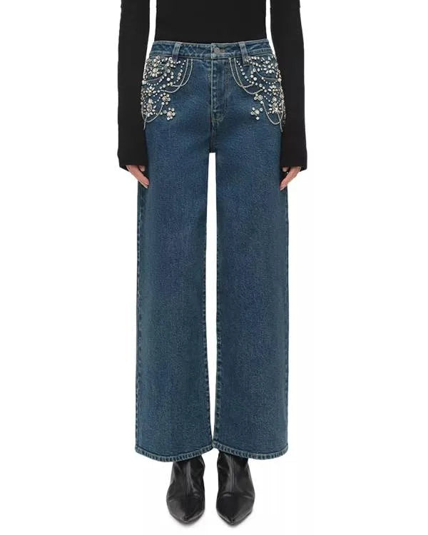 The View Sara Haines Blue Embellished Jeans