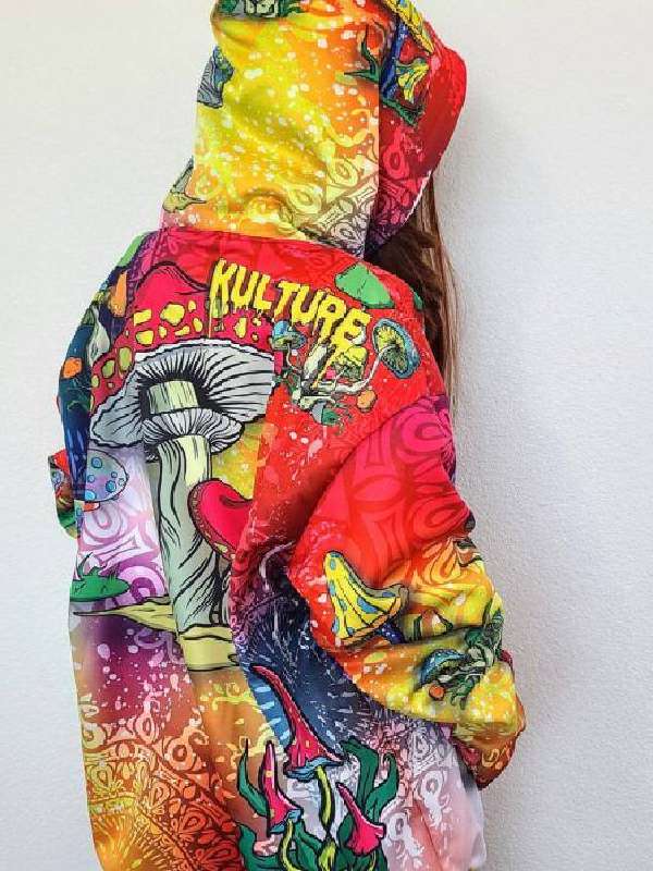 The View Tommy Chong Multicolor Mushroom Hoodie Clanton Jacket