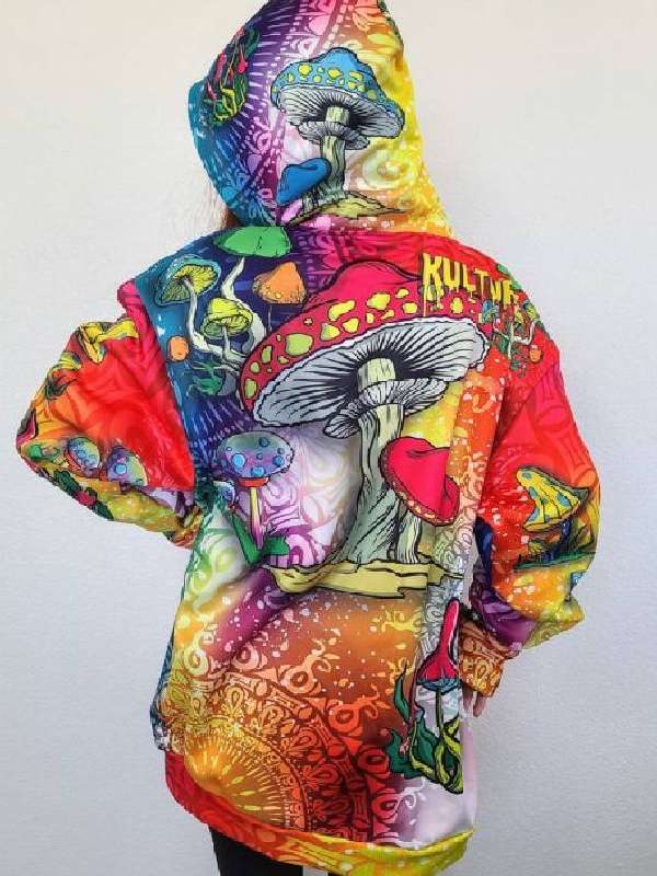 The View Tommy Chong Multicolor Mushroom Hoodie Clanton Jacket