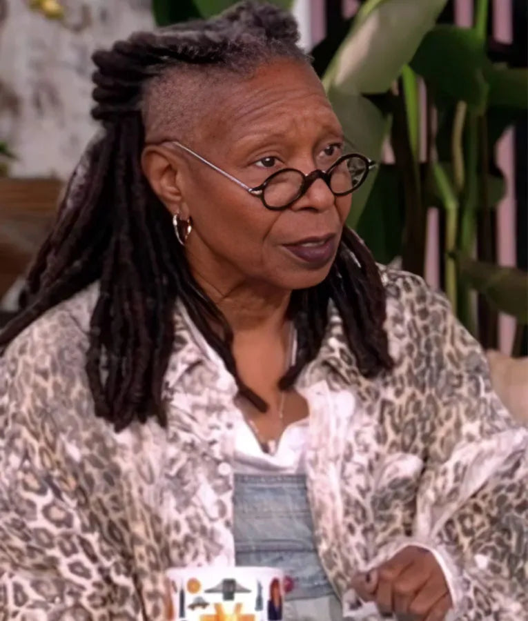 The View Whoopi Goldberg Leopard Print Distressed Shirt