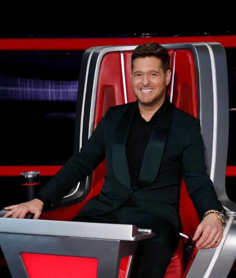The Voice S26 Michael Bublé Black Shawl Collar Blazer