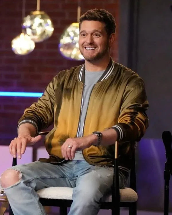 The Voice S26 Michael Bublé Palm Tree Print Bomber Jacket