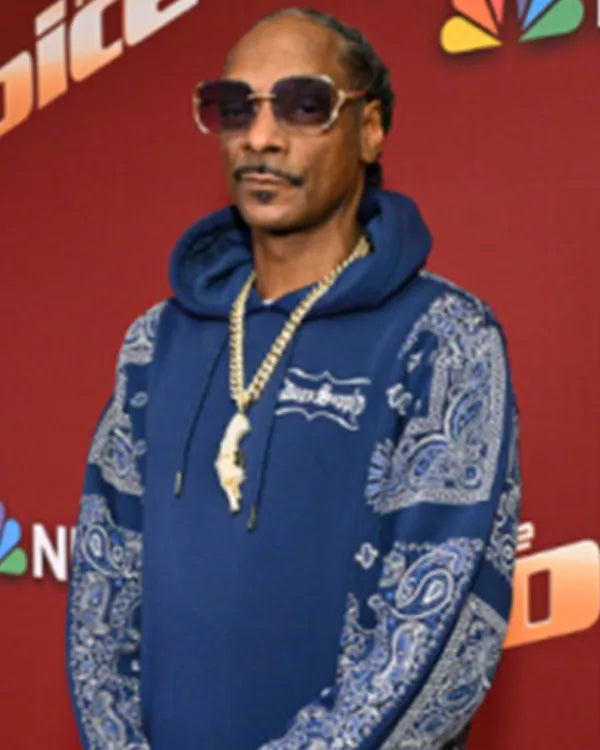 The Voice S26 Snoop Dogg Blue Paisley Print Hoodie