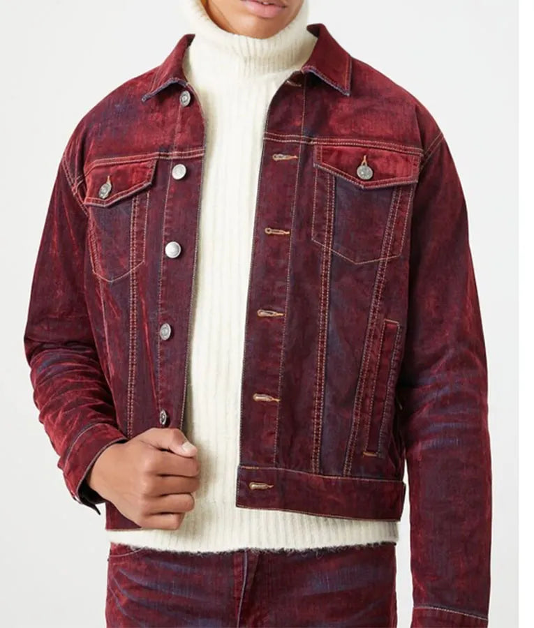 The Voice S27 Antonio Ramsey Maroon Denim Jacket