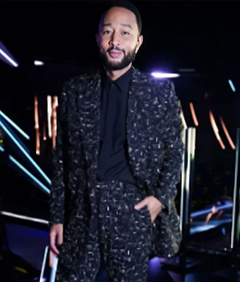 The Voice S27 John Legend Black Geometric Print Blazer