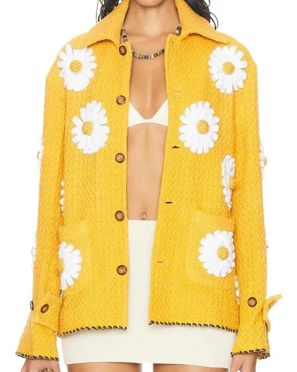 The Voice S27 John Legend Yellow Daisy Applique Jacket