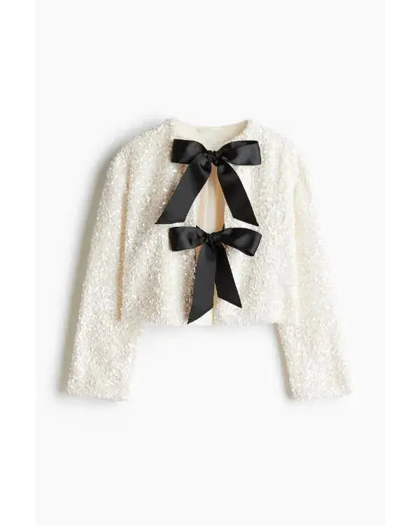 The Voice S28 Gina Miles Sequined Bow-Front Jacket WorthVee