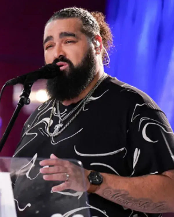 The Voice S28 Ralph Edwards Black Marble Print T-Shirt WorthVee
