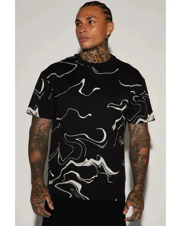 The Voice S28 Ralph Edwards Black Marble Print T-Shirt WorthVee