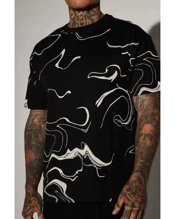The Voice S28 Ralph Edwards Black Marble Print T-Shirt WorthVee