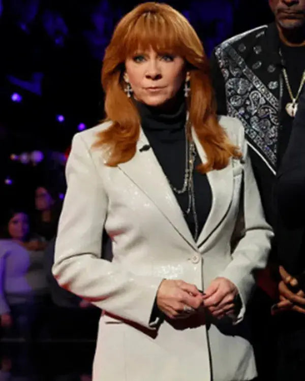 The Voice S28 Reba McEntire Cream Sequined Blazer WorthVee