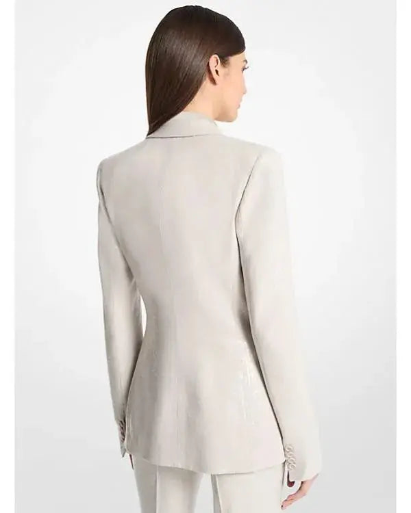 The Voice S28 Reba McEntire Cream Sequined Blazer WorthVee