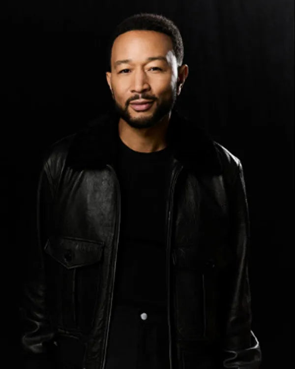 The Voice S29 Promo John Legend Fur Collar Leather Jacket