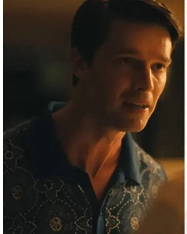 The White Lotus S03 Patrick Schwarzenegger Medallion Print Shirt WorthVee
