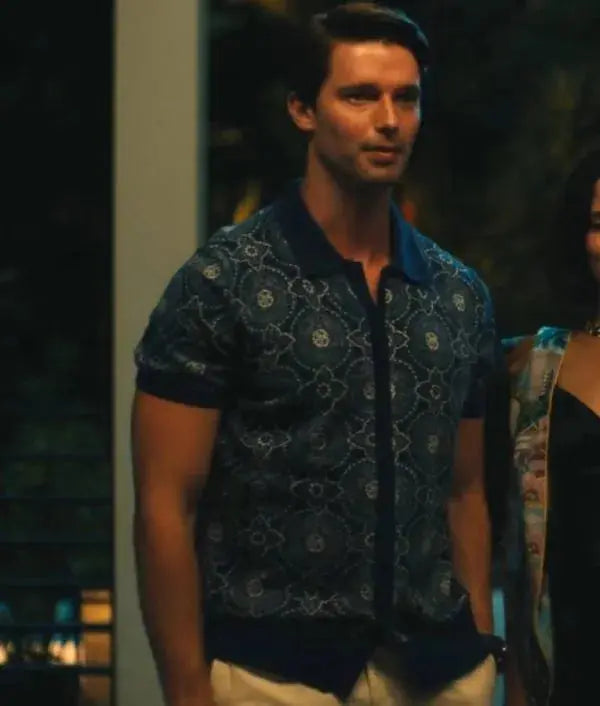 The White Lotus S03 Patrick Schwarzenegger Medallion Print Shirt WorthVee