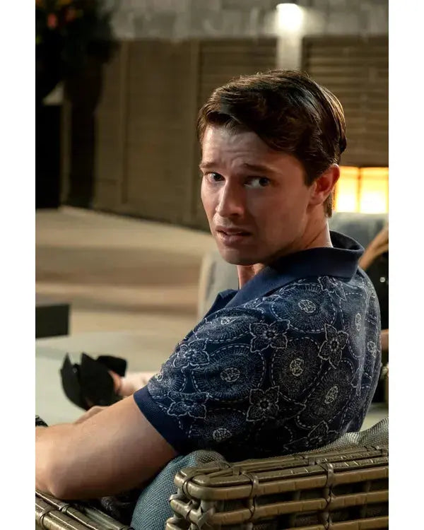 The White Lotus S03 Patrick Schwarzenegger Medallion Print Shirt WorthVee