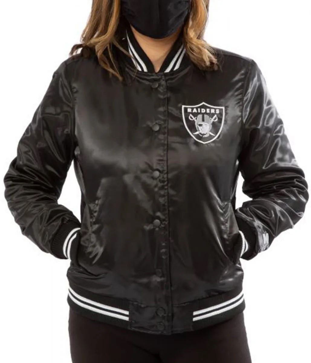Women’s Raiders Las Vegas Satin Starter Jacket WorthVee