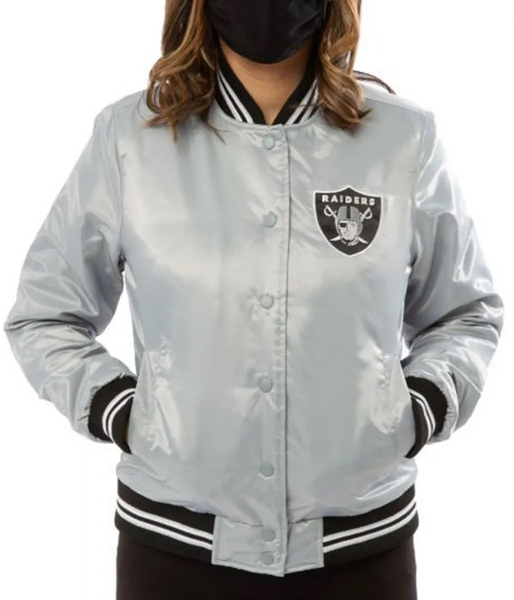 Women’s Raiders Las Vegas Satin Starter Jacket WorthVee