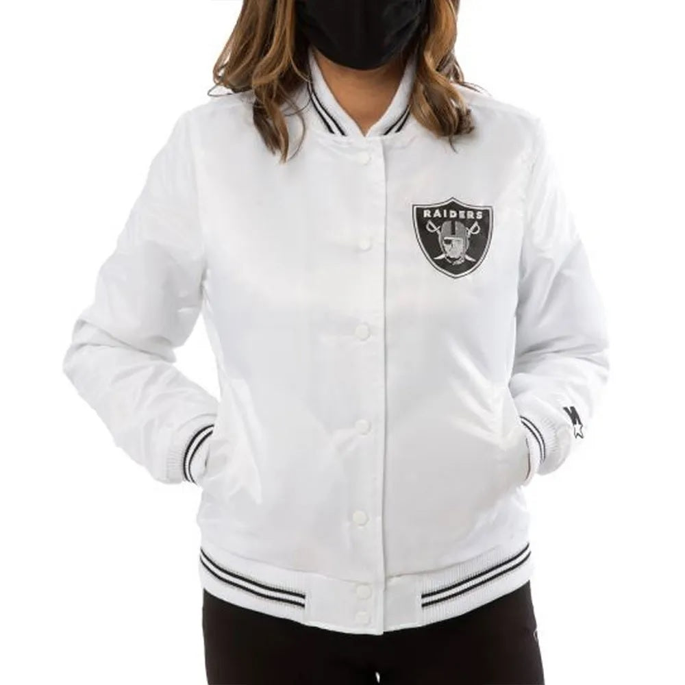 Women’s Raiders Las Vegas Satin Starter Jacket WorthVee