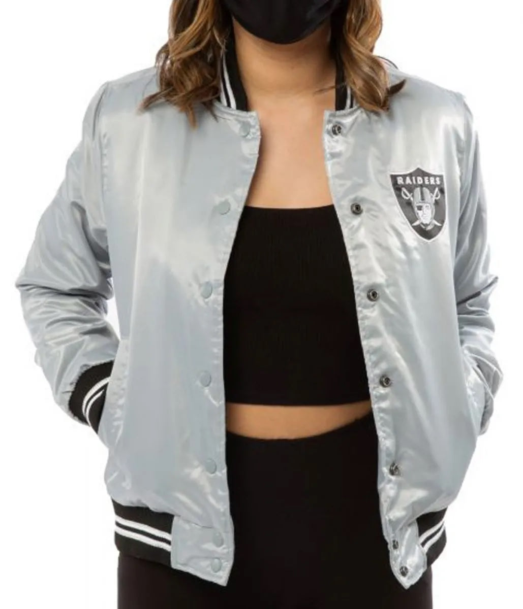 Women’s Raiders Las Vegas Satin Starter Jacket WorthVee