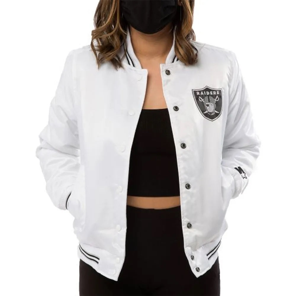 Women’s Raiders Las Vegas Satin Starter Jacket WorthVee