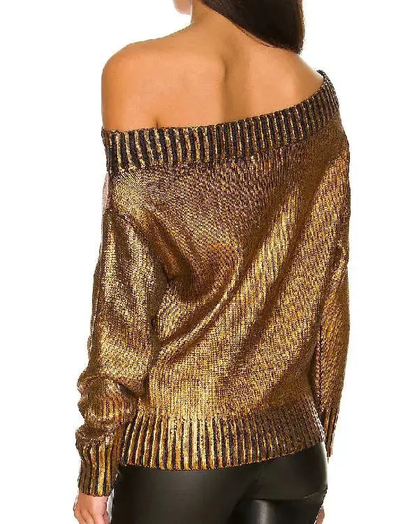 The Young and the Restless Sharon Newman Gold Metallic Sweater WorthVee
