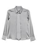 The Young and the Restless Victoria Newman Grey Shirt With Neck Tie Clanton Jacket