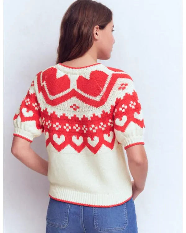 This Morning 2026 Cat Deeley Puff Sleeve Hearts Sweater
