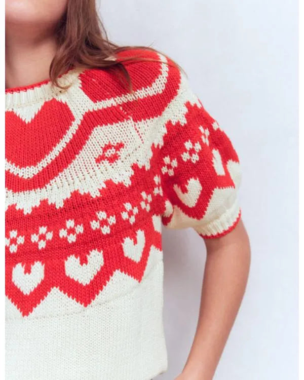 This Morning 2026 Cat Deeley Puff Sleeve Hearts Sweater