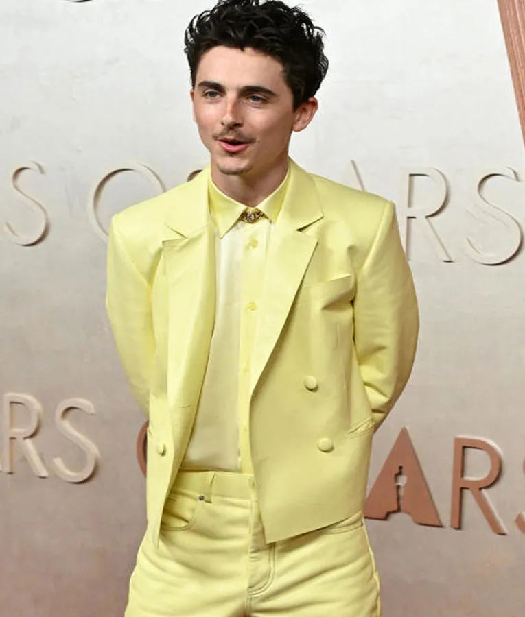 Timothée Chalamet 97th Oscars Leather Tuxedo