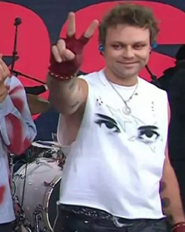 Today Ashton Irwin White Eye Print Tank