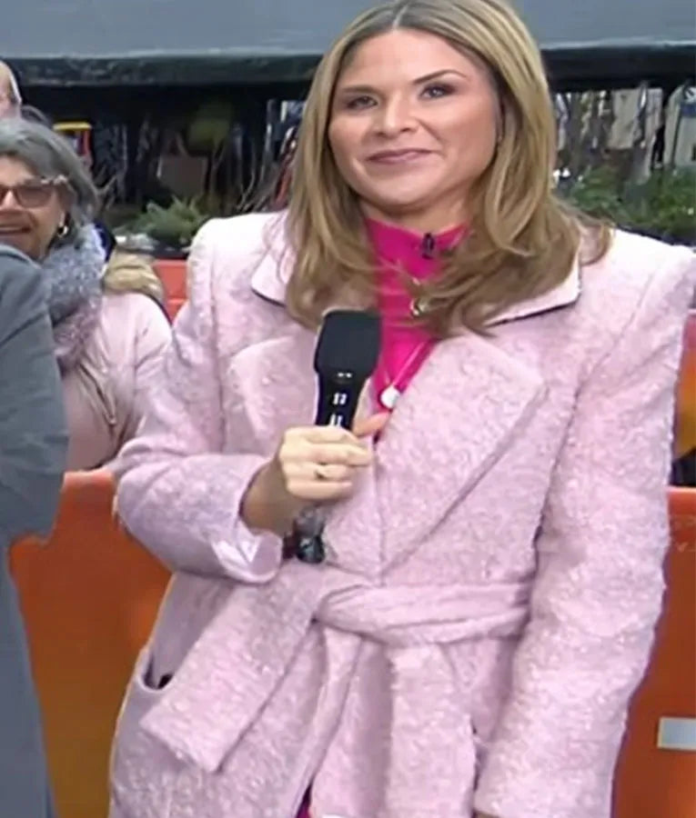 Today 2025 Jenna Bush Hager Pink Wrap Coat