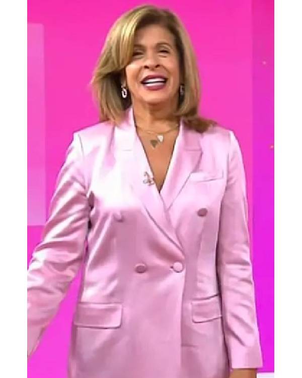 Today Hoda Kotb Pink Satin Blazer USA Jackets