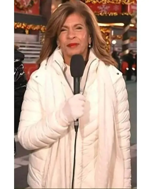 Today Hoda Kotb White Hooded Puffer Jacket