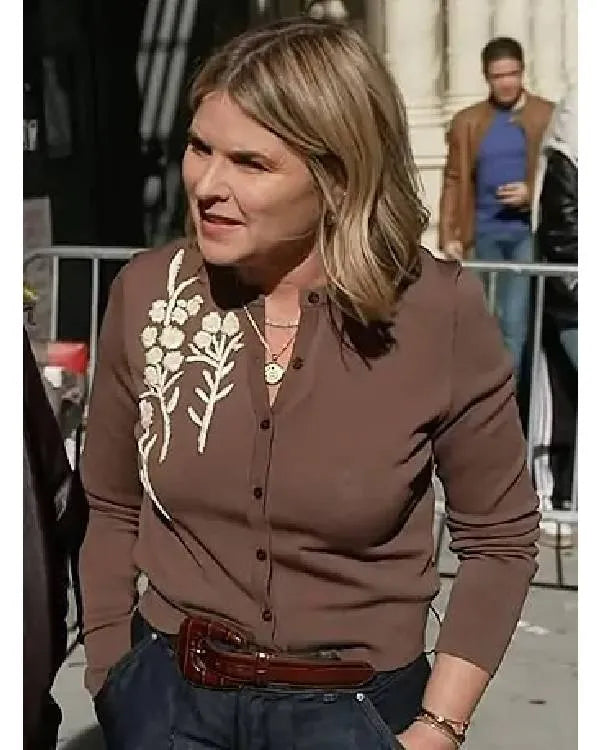 Today Jenna Bush Hager Brown Floral Cardigan